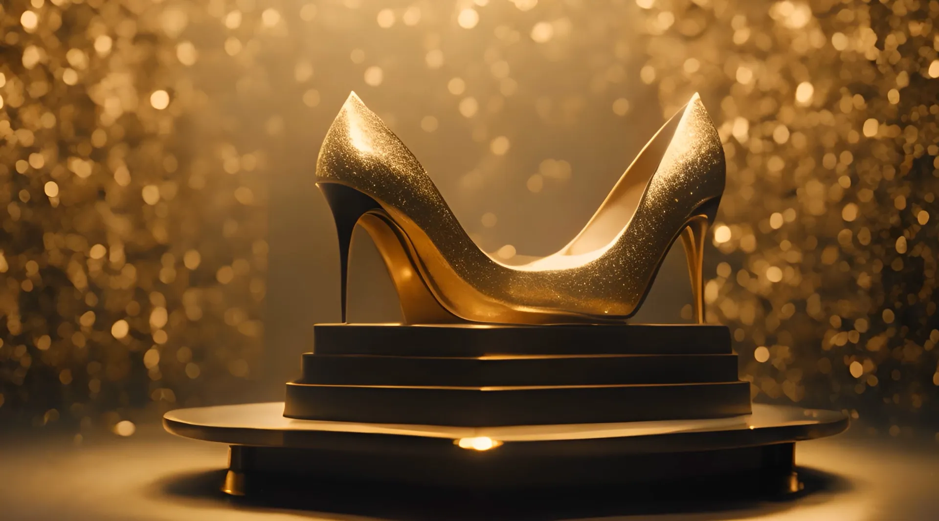 Luxurious Golden Footwear Video Backdrop